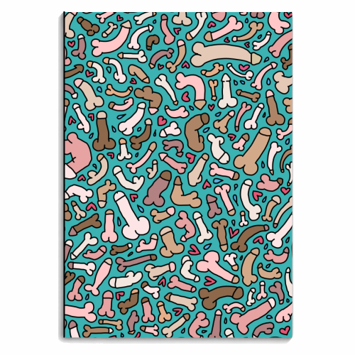 Funny penis pattern - personalised A4, A5, A6 notebook by andrea zuza