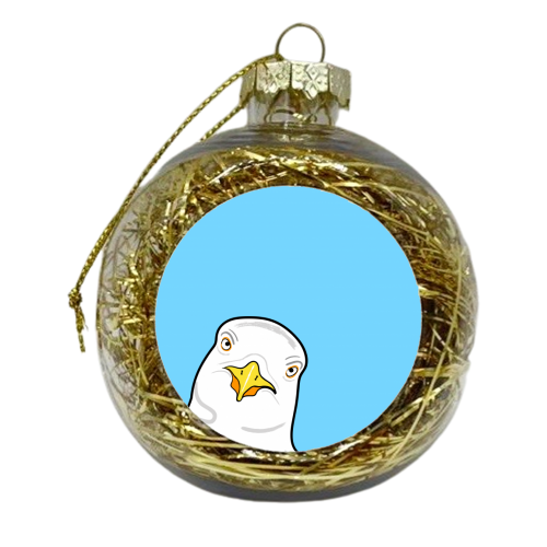 Funny Seagull Print - xmas bauble by Adam Regester