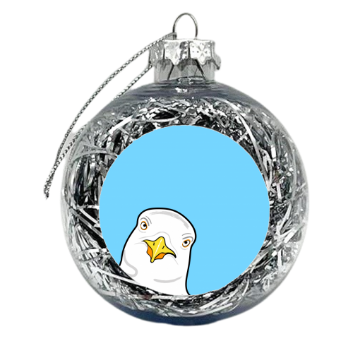 Funny Seagull Print - xmas bauble by Adam Regester