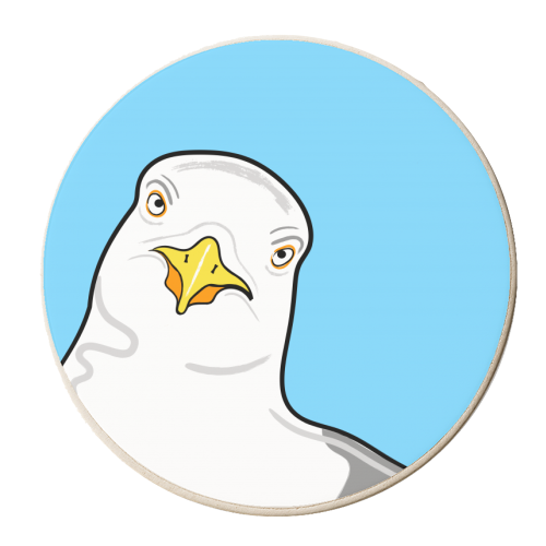 Funny Seagull Print - personalised beer coaster by Adam Regester