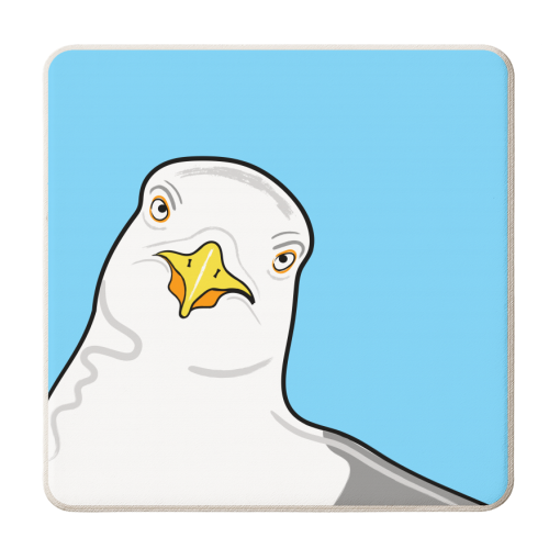 Funny Seagull Print - personalised beer coaster by Adam Regester