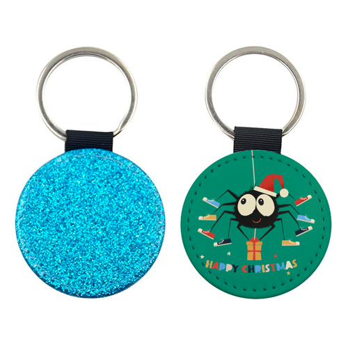 Funny Spider Christmas Santa Illustration - keyring by Ania Wieclaw
