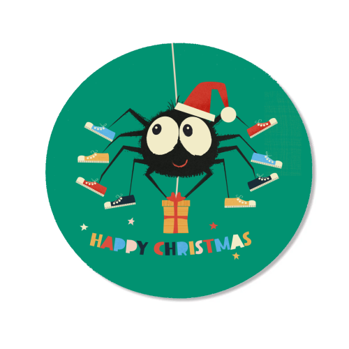 Funny Spider Christmas Santa Illustration - Magnet by Ania Wieclaw