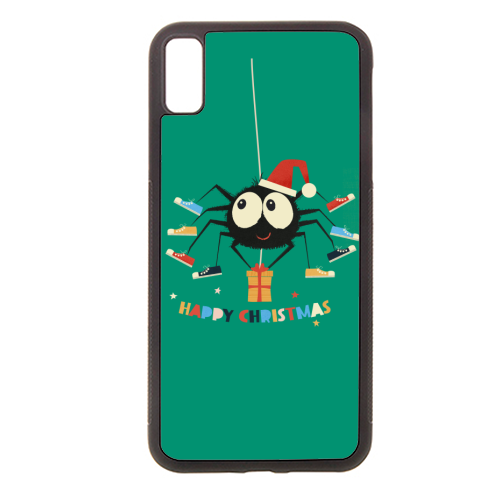 Funny Spider Christmas Santa Illustration - stylish phone case by Ania Wieclaw
