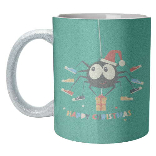 Funny Spider Christmas Santa Illustration - unique mug by Ania Wieclaw