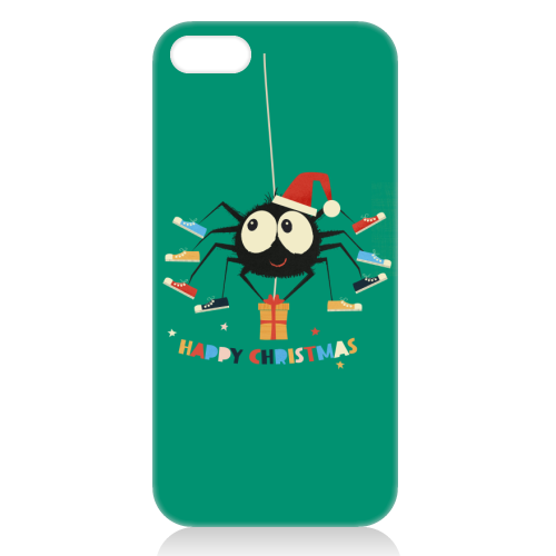 Funny Spider Christmas Santa Illustration - unique phone case by Ania Wieclaw