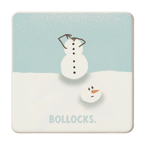 Funny sweary snowman gift - personalised beer coaster by Giddy Kipper