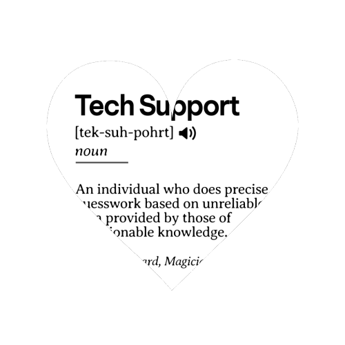 Funny Tech Support Definition | Minimalist Office Humor | IT Professional Gift | Geeky Definition Design | Black and White Typography - Magnet by timsal shol