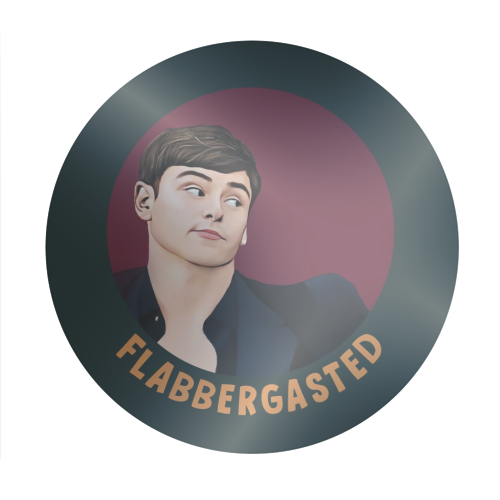 Funny Traitors Tom Flabbergasted - Circle Sticker by Giddy Kipper