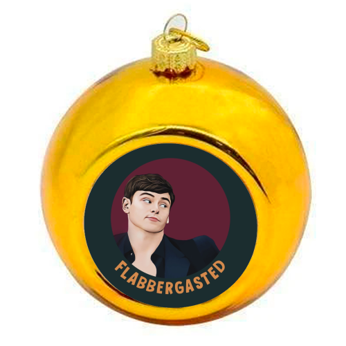 Funny Traitors Tom Flabbergasted - colourful christmas bauble by Giddy Kipper