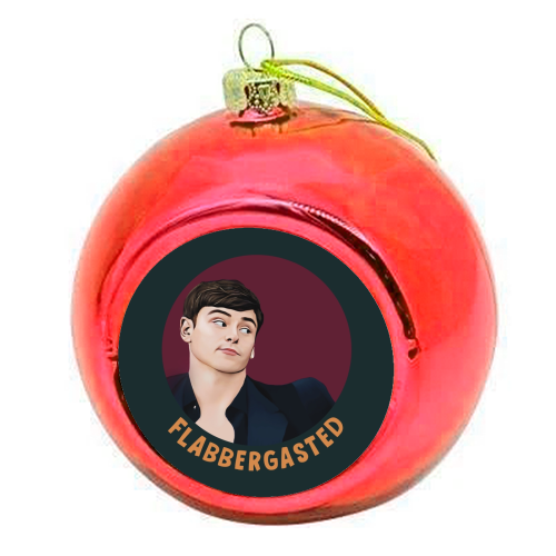 Funny Traitors Tom Flabbergasted - colourful christmas bauble by Giddy Kipper