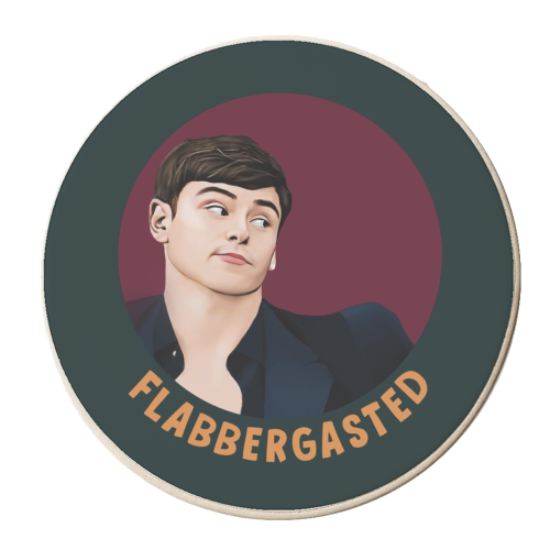 Funny Traitors Tom Flabbergasted - personalised beer coaster by Giddy Kipper