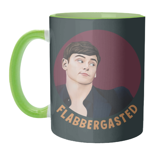 Funny Traitors Tom Flabbergasted - unique mug by Giddy Kipper