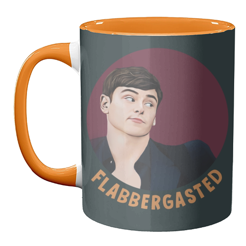 Funny Traitors Tom Flabbergasted - unique mug by Giddy Kipper