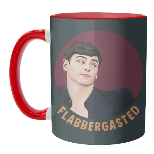 Funny Traitors Tom Flabbergasted - unique mug by Giddy Kipper