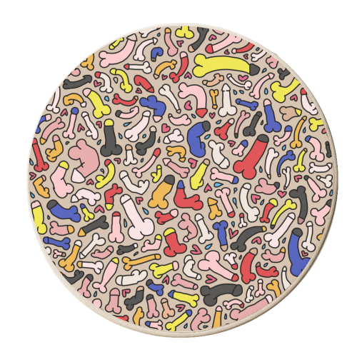 Funny willie pattern - personalised beer coaster by andrea zuza