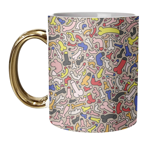 Funny willie pattern - unique mug by andrea zuza