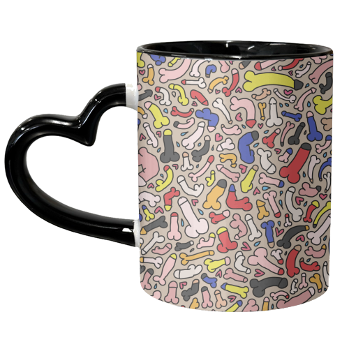 Funny willie pattern - unique mug by andrea zuza
