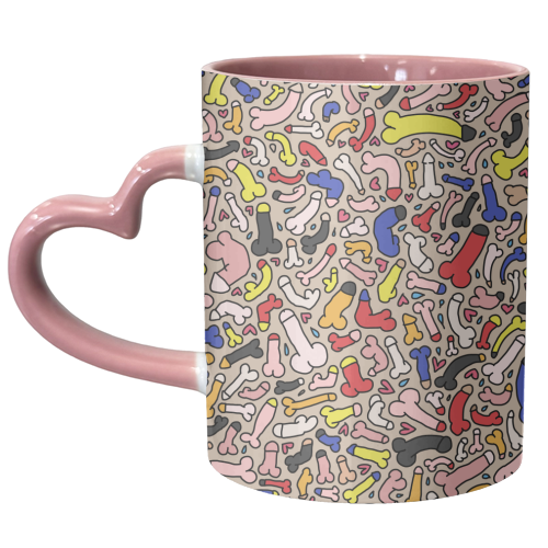 Funny willie pattern - unique mug by andrea zuza