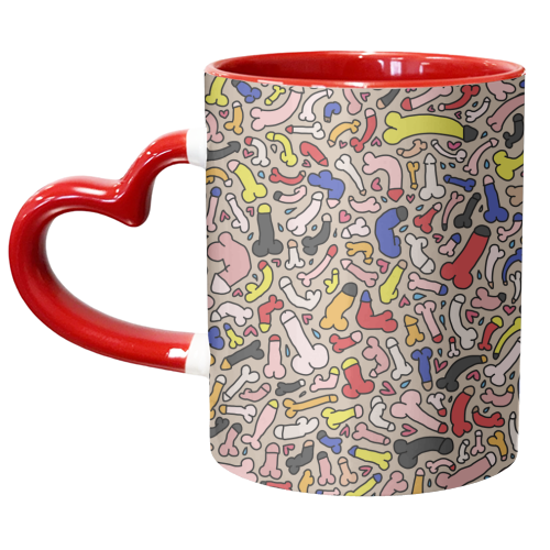 Funny willie pattern - unique mug by andrea zuza