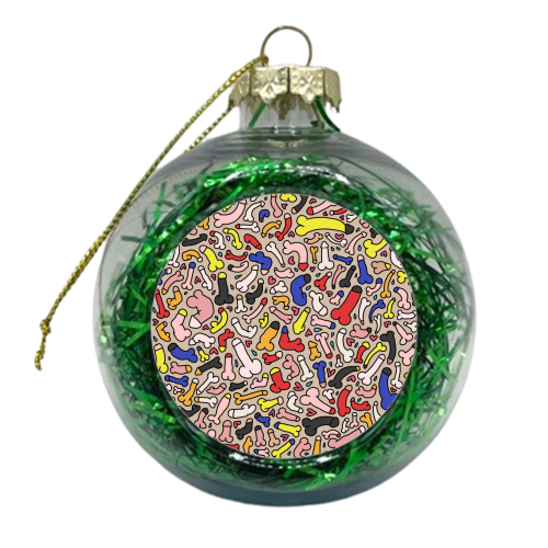 Funny willie pattern - xmas bauble by andrea zuza