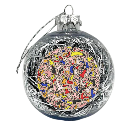 Funny willie pattern - xmas bauble by andrea zuza