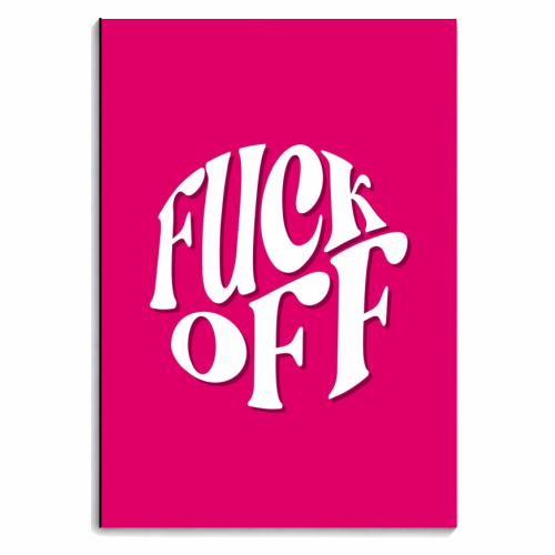 Fuscia fuck off circle - personalised A4, A5, A6 notebook by The Girl Next Draw