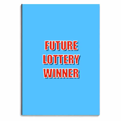 Future Lottery Winner - personalised A4, A5, A6 notebook by Adam Regester