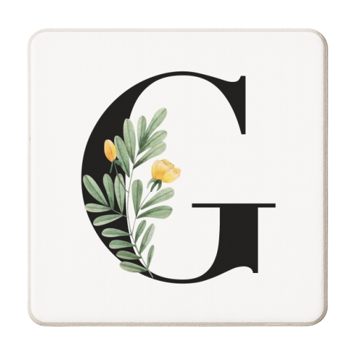 G Floral Letter Initial - personalised beer coaster by Toni Scott