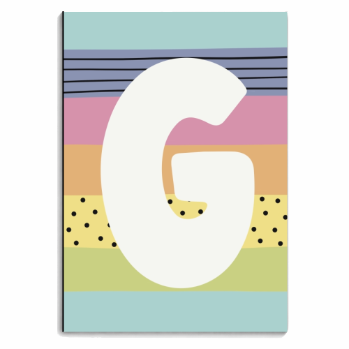 G - personalised modern rainbow colour initial - personalised A4, A5, A6 notebook by Giddy Kipper
