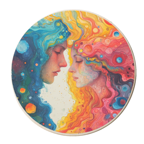 Galaxy love - personalised beer coaster by DejaReve