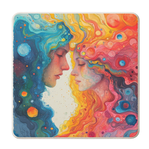 Galaxy love - personalised beer coaster by DejaReve