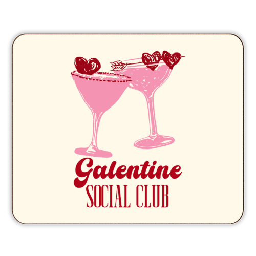 Galentine Social Club Pink Cocktail Cheers - designer placemat by EZbie