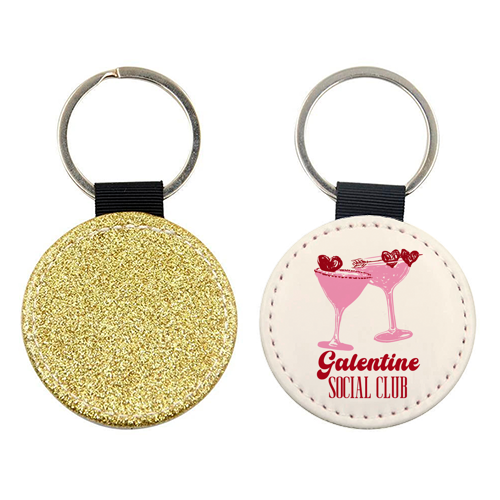 Galentine Social Club Pink Cocktail Cheers - keyring by EZbie