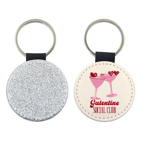 Galentine Social Club Pink Cocktail Cheers - keyring by EZbie