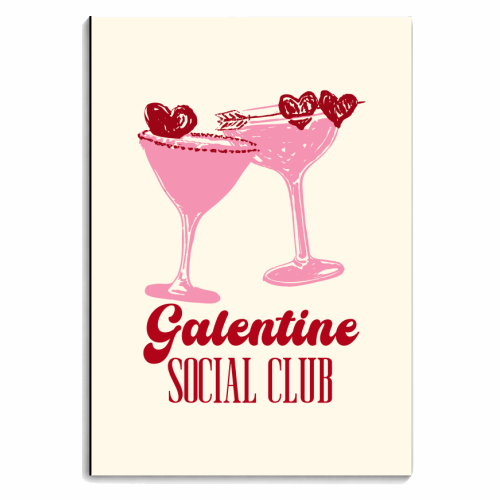 Galentine Social Club Pink Cocktail Cheers - personalised A4, A5, A6 notebook by EZbie