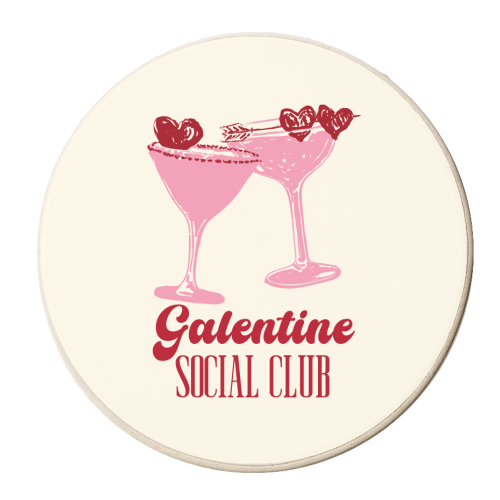 Galentine Social Club Pink Cocktail Cheers - personalised beer coaster by EZbie