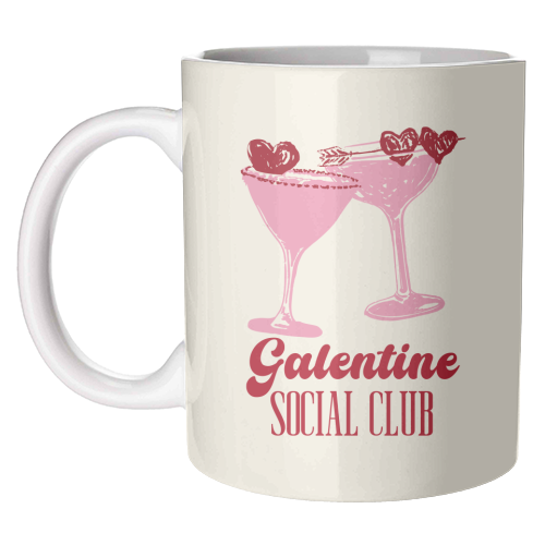 Galentine Social Club Pink Cocktail Cheers - unique mug by EZbie