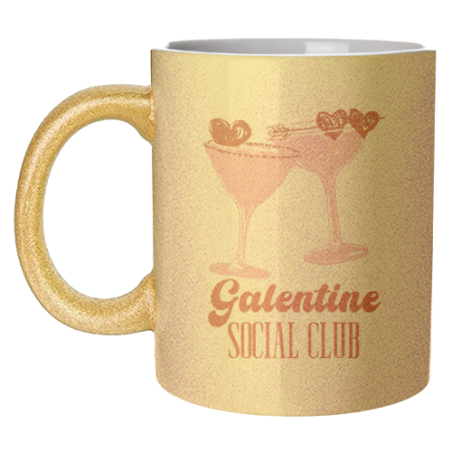 Galentine Social Club Pink Cocktail Cheers - unique mug by EZbie
