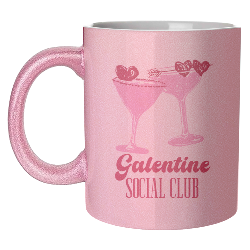Galentine Social Club Pink Cocktail Cheers - unique mug by EZbie
