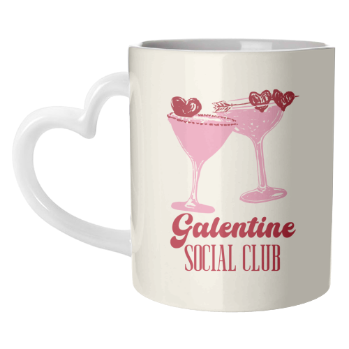 Galentine Social Club Pink Cocktail Cheers - unique mug by EZbie