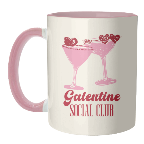 Galentine Social Club Pink Cocktail Cheers - unique mug by EZbie