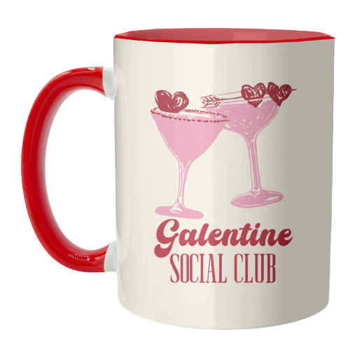 Galentine Social Club Pink Cocktail Cheers - unique mug by EZbie