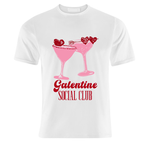 Galentine Social Club Pink Cocktail Cheers - unique t shirt by EZbie