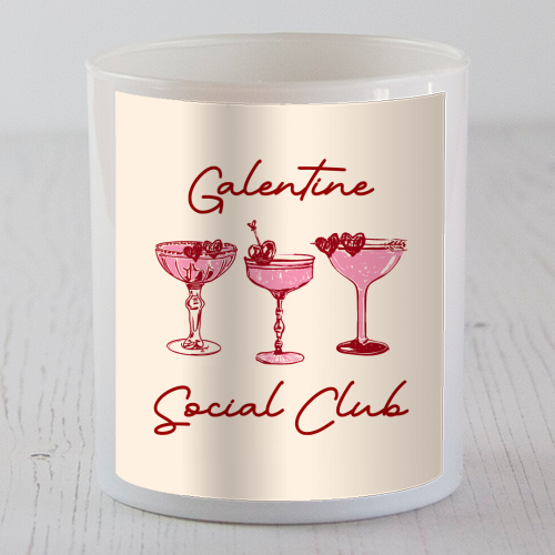 Galentines Social Club Pink Heart Valentine Cocktails - scented candle by EZbie