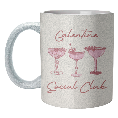 Galentines Social Club Pink Heart Valentine Cocktails - unique mug by EZbie