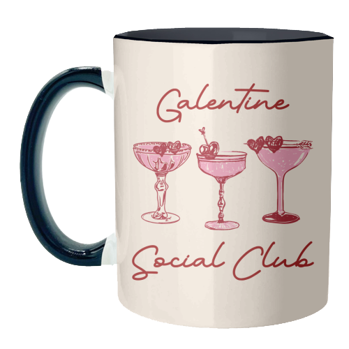 Galentines Social Club Pink Heart Valentine Cocktails - unique mug by EZbie
