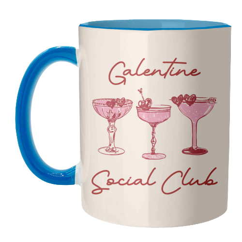 Galentines Social Club Pink Heart Valentine Cocktails - unique mug by EZbie