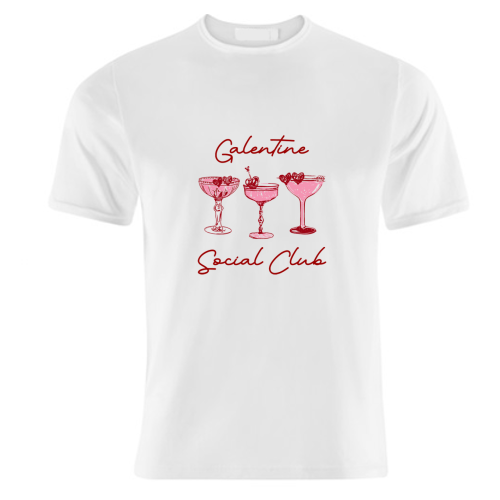 Galentines Social Club Pink Heart Valentine Cocktails - unique t shirt by EZbie