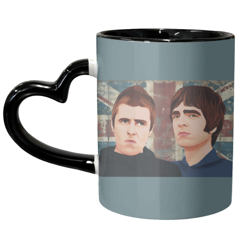 Gallagher brothers Oasis inspired design - unique mug by Giddy Kipper